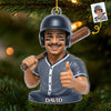 Ornement en acrylique personnalisé avec photo – Cadeau de Noël ou d’anniversaire pour les amateurs de sport – Le baseball, c’est la vie