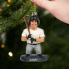 Ornement en acrylique personnalisé avec photo – Cadeau de Noël ou d’anniversaire pour les amateurs de sport – La vie est plus belle dans un stade de baseball