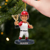 Ornement en acrylique personnalisé avec photo – Cadeau de Noël ou d’anniversaire pour les amateurs de sport – Décorez la salle avec des balles de baseball