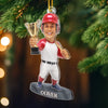 Ornement en acrylique personnalisé avec photo – Cadeau de Noël ou d’anniversaire pour les amateurs de sport – Décorez la salle avec des balles de baseball