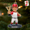Ornement en acrylique personnalisé avec photo – Cadeau de Noël ou d’anniversaire pour les amateurs de sport – Décorez la salle avec des balles de baseball