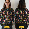 Sweatshirt moche de Noël personnalisé avec photo – « Célébrez la saison avec rires et amour » – Sweatshirt familial – Pull en laine unisexe – Cadeau de Noël pour les membres de la famille
