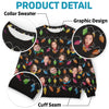 Sweatshirt moche de Noël personnalisé avec photo – « Célébrez la saison avec rires et amour » – Sweatshirt familial – Pull en laine unisexe – Cadeau de Noël pour les membres de la famille