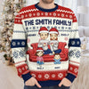La maison, c’est là où la famille et les animaux apportent de la joie – Sweatshirt moche de Noël personnalisé pour la famille – Pull en laine unisexe – Cadeau de Noël pour les membres de la famille, propriétaires et amoureux des animaux