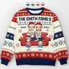 La maison, c’est là où la famille et les animaux apportent de la joie – Sweatshirt moche de Noël personnalisé pour la famille – Pull en laine unisexe – Cadeau de Noël pour les membres de la famille, propriétaires et amoureux des animaux