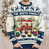 De maison en maison – Sweatshirt moche de Noël personnalisé pour la famille – Pull en laine unisexe – Cadeau de Noël pour les membres de la famille