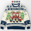 De maison en maison – Sweatshirt moche de Noël personnalisé pour la famille – Pull en laine unisexe – Cadeau de Noël pour les membres de la famille