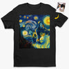 T-shirt unisexe, t-shirt premium et hoodie personnalisés avec photo – Cadeaux d’anniversaire pour amoureux des chiens et des chats, papas et mamans de chien, propriétaires de chats – Moustaches dans un tourbillon d’étoiles