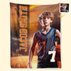 Couverture personnalisée avec photo – « Hustle, Hit, Never Quit » – Couverture familiale – Cadeau pour vous-même, vos meilleurs amis, vos frères et sœurs et les membres de la famille