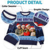 Sweatshirt moche unisexe personnalisé avec photo – Cadeaux de Noël ou d’anniversaire pour maman, papa, enfants – Plaisir en famille, fête réussie