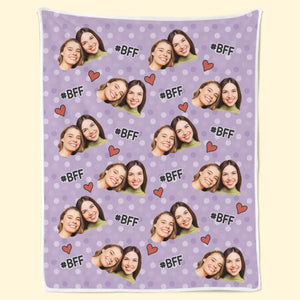 Couverture personnalisée avec photo – L'amour est beau, l'amitié est meilleure – Cadeau de Noël pour meilleures amies, BFF, sœurs