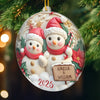 Ornement bonhomme de neige en acrylique personnalisé – Cadeaux d’anniversaire, de Noël ou de mariage pour mari et femme, lui et elle – Couple de neige, amour de neige