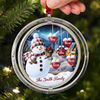 Ornement Rotatif En Acrylique Bonhomme De Neige Personnalisé - Cadeaux De Noël Et D’Anniversaire Pour Maman, Papa, Frère, Sœur, Enfants - La Joie Grandit En Ce Noël