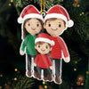 Ornement En Acrylique Au Crochet Personnalisé Avec Photo - Cadeaux De Noël Et D’Anniversaire Pour Maman, Papa, Frère, Sœur, Enfants - La Famille Rend Les Fêtes Plus Joyeuses
