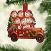 Ornement En Bois Personnalisé - Cadeaux De Noël Et D’Anniversaire Pour Maman, Papa, Enfants - Amour Enneigé Sur Un Camion Vintage