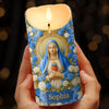 Bougie LED Imprimée Effet 3D Gonflé Personnalisée - Cadeaux Catholiques Personnalisés Pour Femmes, Hommes, Tous Croyants, Amoureux De Jésus - Guidés Par La Grâce Et L’Amour