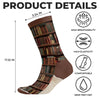Chaussettes Personnalisées - Cadeaux Pour Amoureux Des Livres, Rats De Bibliothèque, Papa Et Maman Chiens - Des Pages Avec Des Empreintes De Pattes