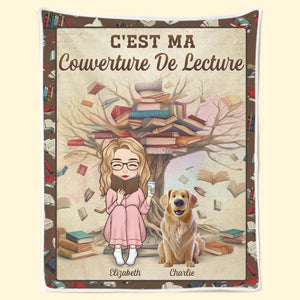 Couverture Personnalisée - Cadeaux De Noël Pour Amoureux Des Livres, Rats De Bibliothèque, Papa Et Maman Chiens, Propriétaires De Chats - Entre Les Pages Et Les Pattes, Je Trouve Ma Paix