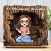 Plaque En Bois Personnalisée - Cadeaux Pour Amoureux Des Livres - Bienvenue Dans Mon Coin Lecture - Décoration De Bureau