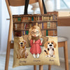 Sac Fourre-tout Personnalisé - Cadeaux De Noël Personnalisés Pour Les Amoureux Des Livres, Les Rats De Bibliothèque Et Les Lecteurs - Juste Une Fille Qui Aime Les Livres Et Les Chiens