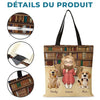Sac Fourre-tout Personnalisé - Cadeaux De Noël Personnalisés Pour Les Amoureux Des Livres, Les Rats De Bibliothèque Et Les Lecteurs - Juste Une Fille Qui Aime Les Livres Et Les Chiens
