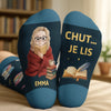 Chaussettes Personnalisées – Cadeaux Personnalisés pour Amoureux des Livres, Rats de Bibliothèque et Lecteurs Passionnés – Juste Une Fille Perdue Dans Ses Livres