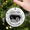Ornement Photo En Céramique Personnalisé – Cadeaux Personnalisés De Noël, De Baby Shower Et De Révélation De Genre Pour Nouvelles Mamans, Nouveaux Papas, Nouveaux Parents – Un Petit Lutin Arrive Bientôt