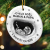 Ornement Photo En Céramique Personnalisé – Cadeaux Personnalisés De Noël, De Baby Shower Et De Révélation De Genre Pour Nouvelles Mamans, Nouveaux Papas, Nouveaux Parents – Un Petit Lutin Arrive Bientôt