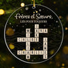 Ornement En Acrylique Type Scrabble Personnalisé – Cadeaux De Noël Et D’Anniversaire Personnalisés Pour Frère Et Sœur – Grandir Côte À Côte Pour Toujours