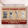 Tapis Décoratif Personnalisé Pour La Maison – Cadeaux D’Anniversaire Personnalisés Pour Les Amoureux Des Chats, Mamans Et Papas De Chats – Chats Pourris Gâtés Et Leur Personnel De Maison Habitent Ici