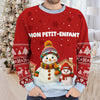 Sweat Unisexe De Noël Personnalisé Avec Bonhomme De Neige – Cadeaux De Noël Et D’Anniversaire Pour Maman, Grand-Mère - La Chaleur Du Cœur Fait Fondre La Neige