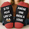 Chaussettes Personnalisées – Cadeaux De Noël Et D’Anniversaire Pour Meilleures Amies, Sœurs, La Famille Et Vous-Même – Si Tu Peux Lire Ceci, Apporte-Moi Une Bière