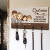 Porte-Clés Mural Personnalisé – Cadeaux D’Anniversaire Pour Maman, Papa, Enfants – Là Où Nos Cœurs Se Retrouvent