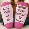 Chaussettes Personnalisées – Cadeaux De Noël Et D'Anniversaire Personnalisés Pour Vos Meilleures Amies, Sœurs, Famille Et Vous-Même – Le Chocolat Est Ma Langue D’Amour