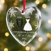 Ornement En Verre En Forme De Cœur Personnalisé – Cadeaux D’Anniversaire, De Noël Et De Mariage Pour Mari Et Femme, Pour Lui Et Pour Elle – Notre Premier Noël En Tant Que Mari Et Femme