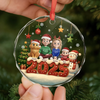 Ornement En Verre Personnalisé – Cadeaux De Noël Et D’Anniversaire Pour Famille, Amoureux Des Chiens Et Des Chats – Nos Cœurs Réunis Pour Noël