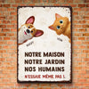 Panneau Métallique Personnalisé Pour La Décoration De La Maison – Cadeaux De Noël Et D’Anniversaire Personnalisés Pour Famille, Amoureux Des Chiens Et Des Chats – Ma Maison, Mon Jardin
