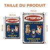 Panneau Métallique Personnalisé Pour La Décoration De La Maison – Cadeaux De Noël Et D’Anniversaire Personnalisés Pour Famille, Amoureux Des Chiens Et Des Chats – Ce Territoire Est Protégé Par