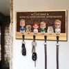 Porte-Clés Personnalisé – Cadeau D’Anniversaire Personnalisé Pour Maman, Papa, Enfants, Chiens Et Chats – Voici Nous, Voici Notre Maison