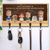 Porte-Clés Personnalisé – Cadeau D’Anniversaire Personnalisé Pour Maman, Papa, Enfants, Chiens Et Chats – Voici Nous, Voici Notre Maison