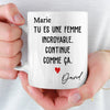 Tasse Personnalisée – Cadeaux D’Anniversaire De Mariage Pour Mari Et Femme, Pour Lui Et Pour Elle – Grâce À Toi, Je Me Sens Invincible Chaque Jour