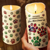Bougie LED Personnalisée Avec Effet Imprimé 3D En Relief – Cadeaux Commémoratifs Et De Condoléances Personnalisés Pour Chiens Et Chats – Des Pattes Dans Nos Cœurs, Aimés Pour Toujours