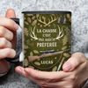 Mug Personnalisé Bicolore – Cadeaux D’Anniversaire Personnalisés Pour Chasseurs – La Saison De Chasse Ne S’Arrête Jamais