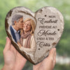 Pierre En Forme De Cœur Personnalisée Avec Photo Et Support – Cadeaux D’Anniversaire De Mariage Et De Mariage Pour Mari Et Femme, Pour Lui Et Pour Elle – Côte À Côte, Tout Devient Juste