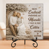 Pierre Carrée Personnalisée Avec Support – Cadeaux D’Anniversaire De Mariage Et De Mariage Pour Mari Et Femme, Pour Lui Et Pour Elle – Notre Amour Est Solide Et Apaisant