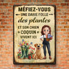 Panneau Métallique Personnalisé Pour La Décoration De La Maison – Cadeaux Personnalisés Pour Jardiniers, Amoureux Des Plantes Et Des Chiens Et Chats – Ici Habitent Des Amoureux Des Plantes
