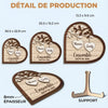 Plaque En Bois Personnalisée À Deux Couches Avec Support – Cadeaux D’Anniversaire De Mariage Pour Mari Et Femme, Lui Et Elle – Tu Complètes Chaque Partie De Mon Cœur