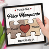Plaque En Bois Personnalisée À Deux Couches Avec Support – Cadeaux D’Anniversaire De Mariage Pour Mari Et Femme, Lui Et Elle – Tu Es La Pièce Qui Donne Sens À Ma Vie