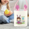 Panier Lapin Personnalisé – Cadeau De Pâques Pour Enfants – Récolte Gourmande De Pâques
