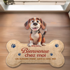 Paillasson Personnalisé De Forme Découpée – Cadeau Pour Propriétaires D’Animaux – Bienvenue Dans Notre Maison